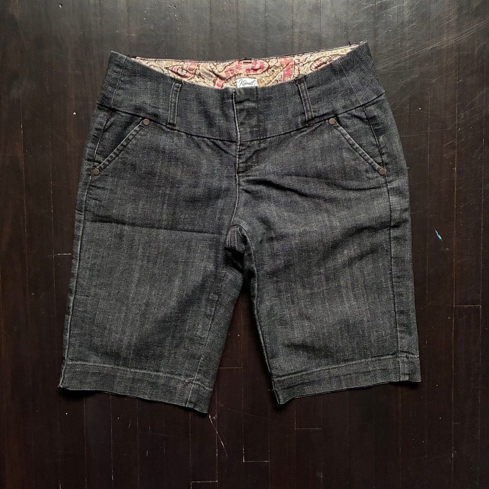 Dark Gray Women's Denim Bermuda Shorts, size 4